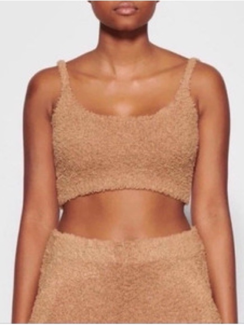 Skims Cozy Knit Bralette in Camel Size S/M